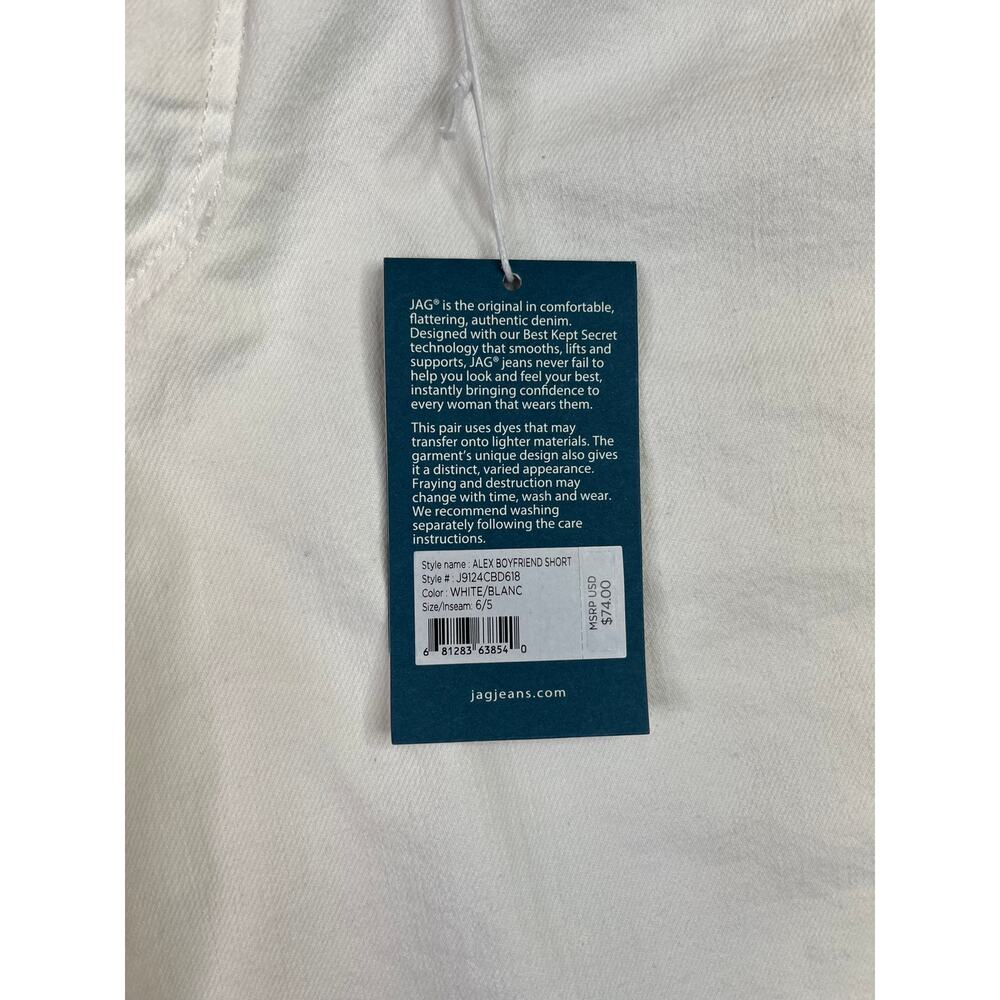 NWT Jag Alex Boyfriend Short, White, Sz 6, - Picture 5 of 7